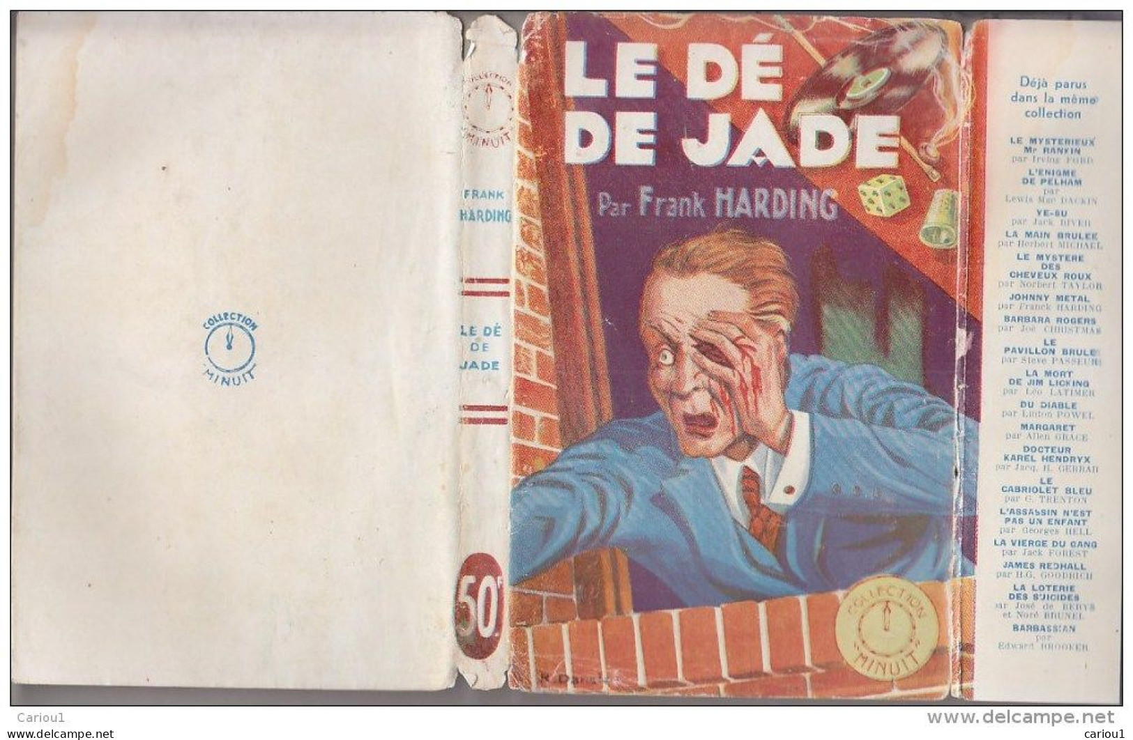 C1 Leo MALET Frank HARDING Le DE DE JADE 1947 EO Epuise JOHNNY METAL Jaquette  PORT INCLUS FRANCE - Leo Malet