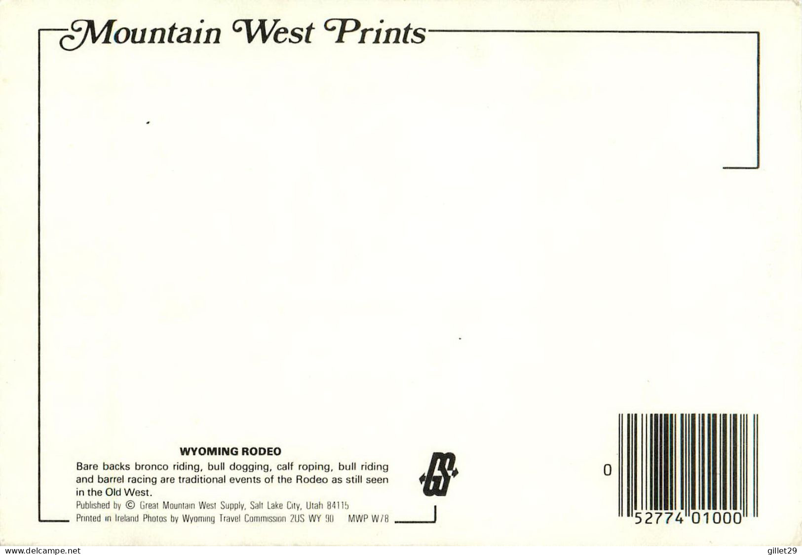 WYOMING RODEO - 7 MULTIVIES -  MOUNTAIN WEST PRINT - - Autres & Non Classés