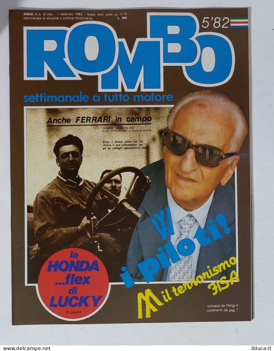 58993 ROMBO 1982 - A. 2 N. 5 - Enzo Ferrari; Honda; Wi Pilloti - Motores