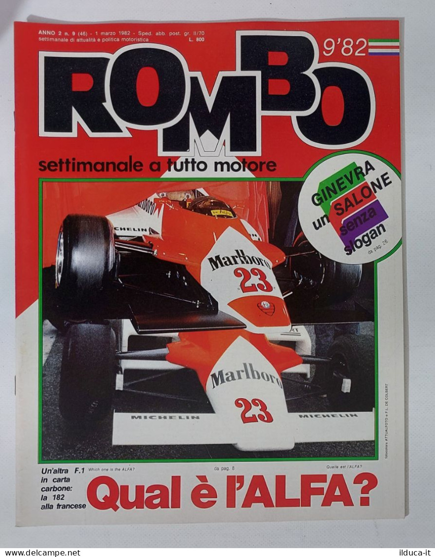 58998 ROMBO 1982 - A. 2 N. 9 - Salone Ginevra; ALfa; Giacomelli Alboreto - Motores