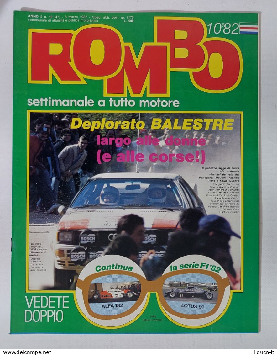 59000 ROMBO 1982 - A. 2 N. 10 - Alfa 182; Lotus 91; Balestre; SI Inserto - Motoren