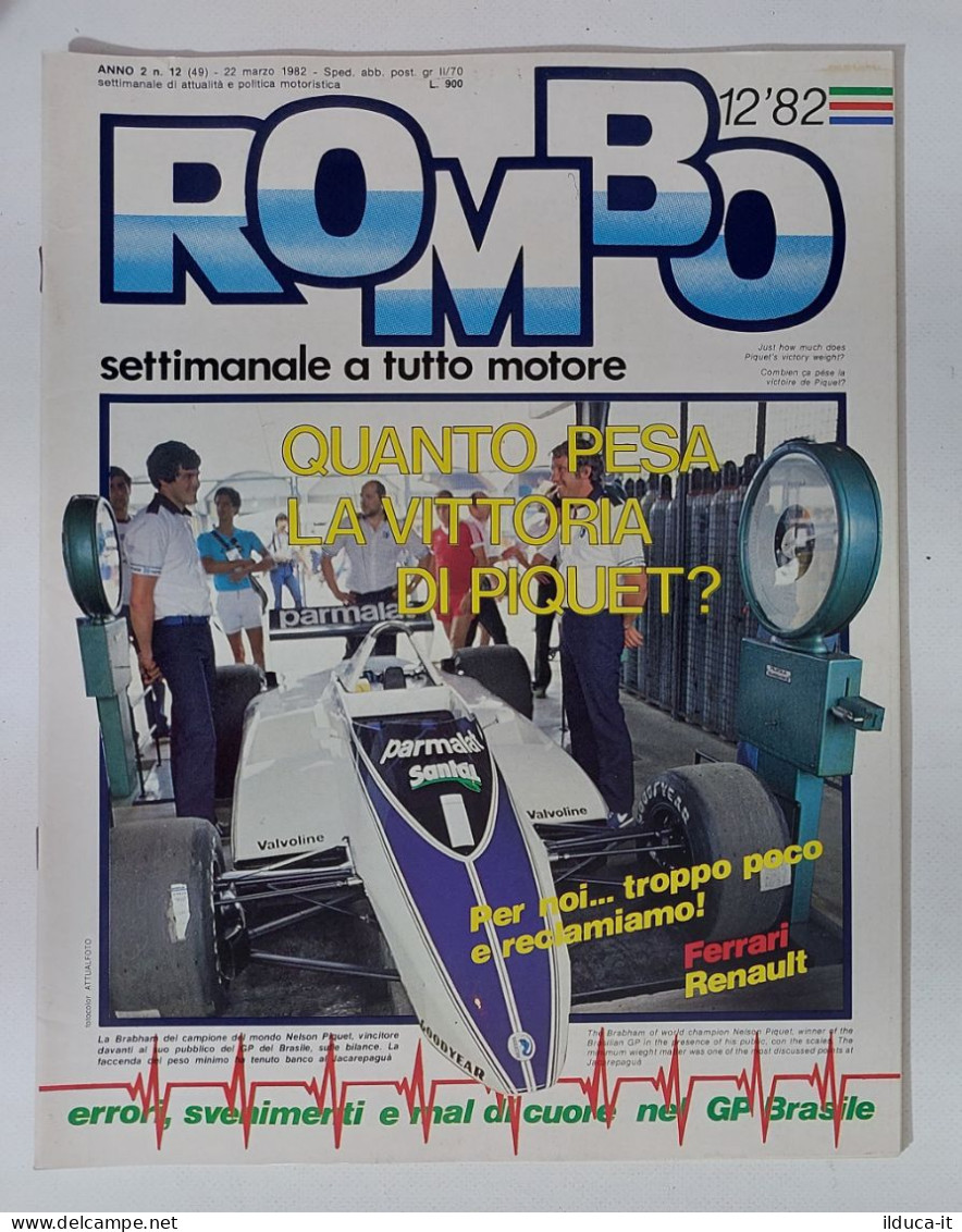 59002 ROMBO 1982 - A. 2 N. 12 - Piquet; GP Brasile; Ferrrai Renault - Motores