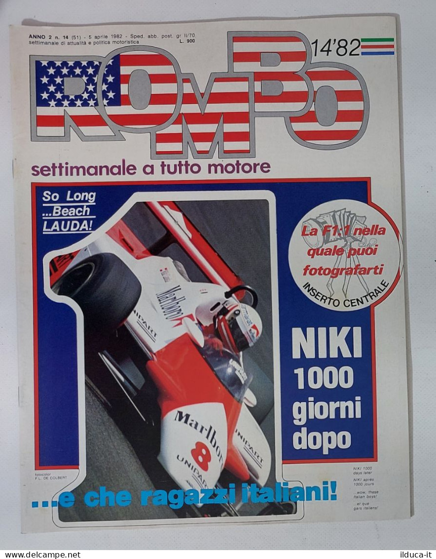 59006 ROMBO 1982 - A. 2 N. 14 - Niki Lauda; Williams; Alfa; SI Inserto - Engines