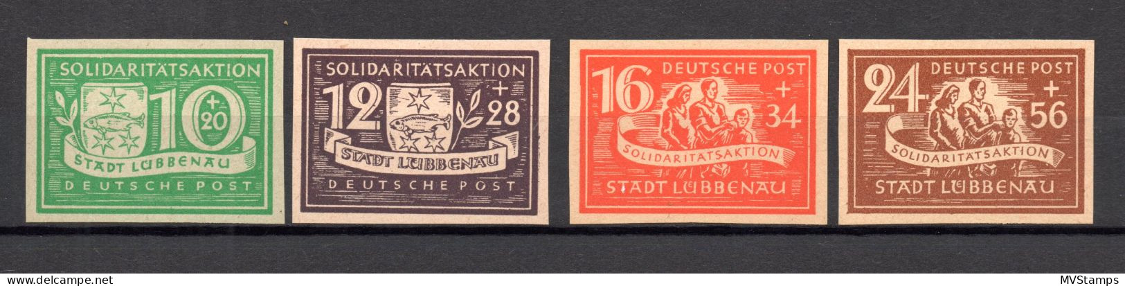 Lubbenau/Lokalausgaben 1946 Satz 9/12 B Solidaritatsauktion Ungezahnt Postfrisch - Mint