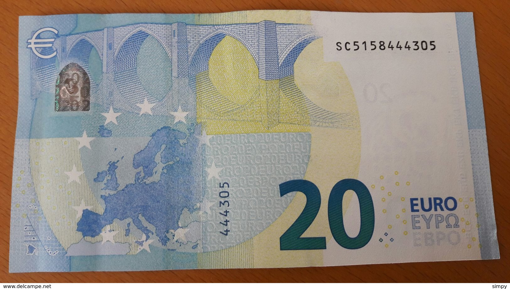 ITALY 20 Euro 2015 Draghi UNC/aUNC S011 E4 Serial Prefix SC5158444305 - 20 Euro