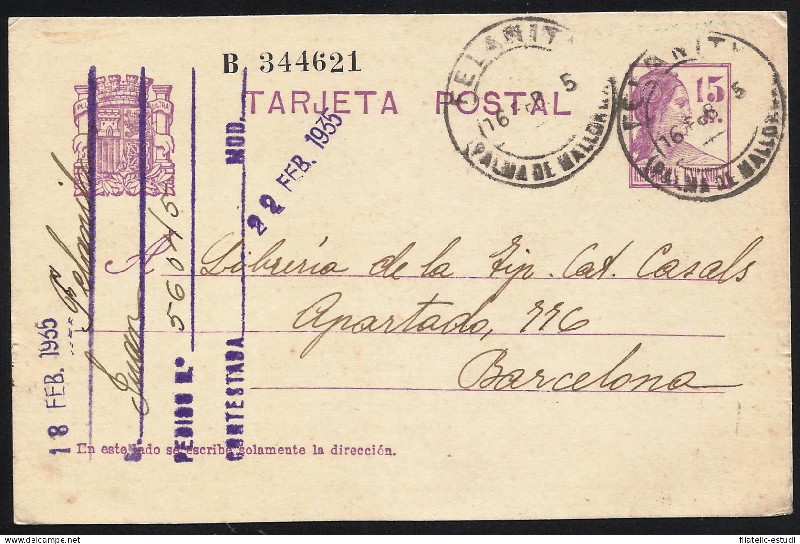 España Spain Entero Postal 69 Matrona 1935 Felanitx - Sonstige & Ohne Zuordnung