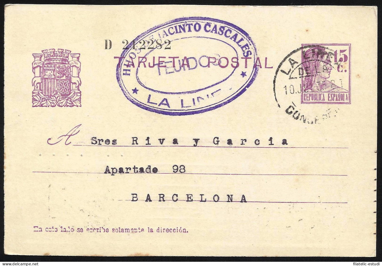 España Spain Entero Postal 69 Matrona 1935 La Línea De La Concepción - Other & Unclassified