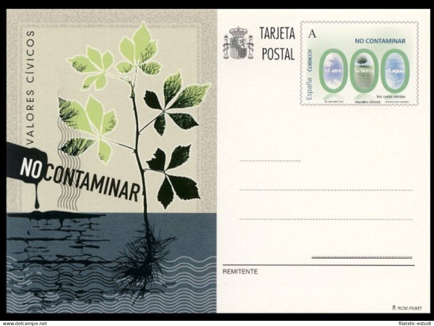 España Spain Entero Postal ( Tarjeta ) 191 2012 Valores Cívicos No Contaminar  - Sonstige & Ohne Zuordnung