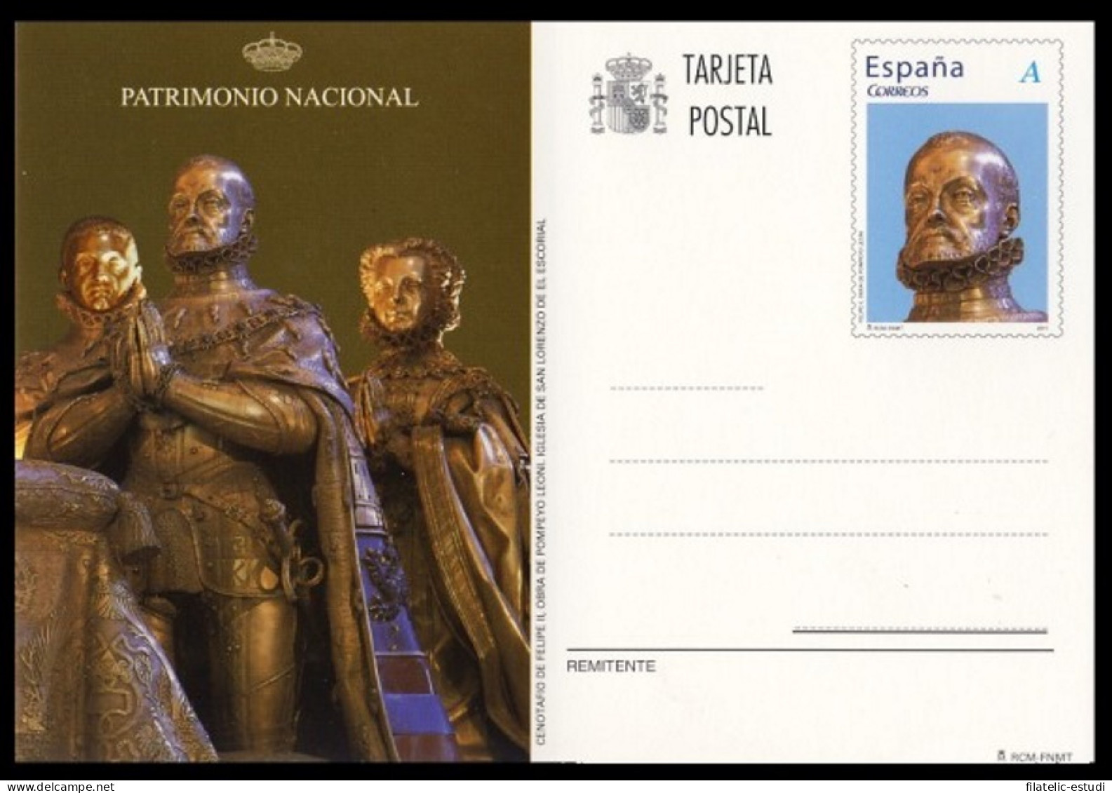 España Spain Entero Postal ( Tarjeta ) 188 2011 Parimonio Cenotafio Felipe II  - Other & Unclassified