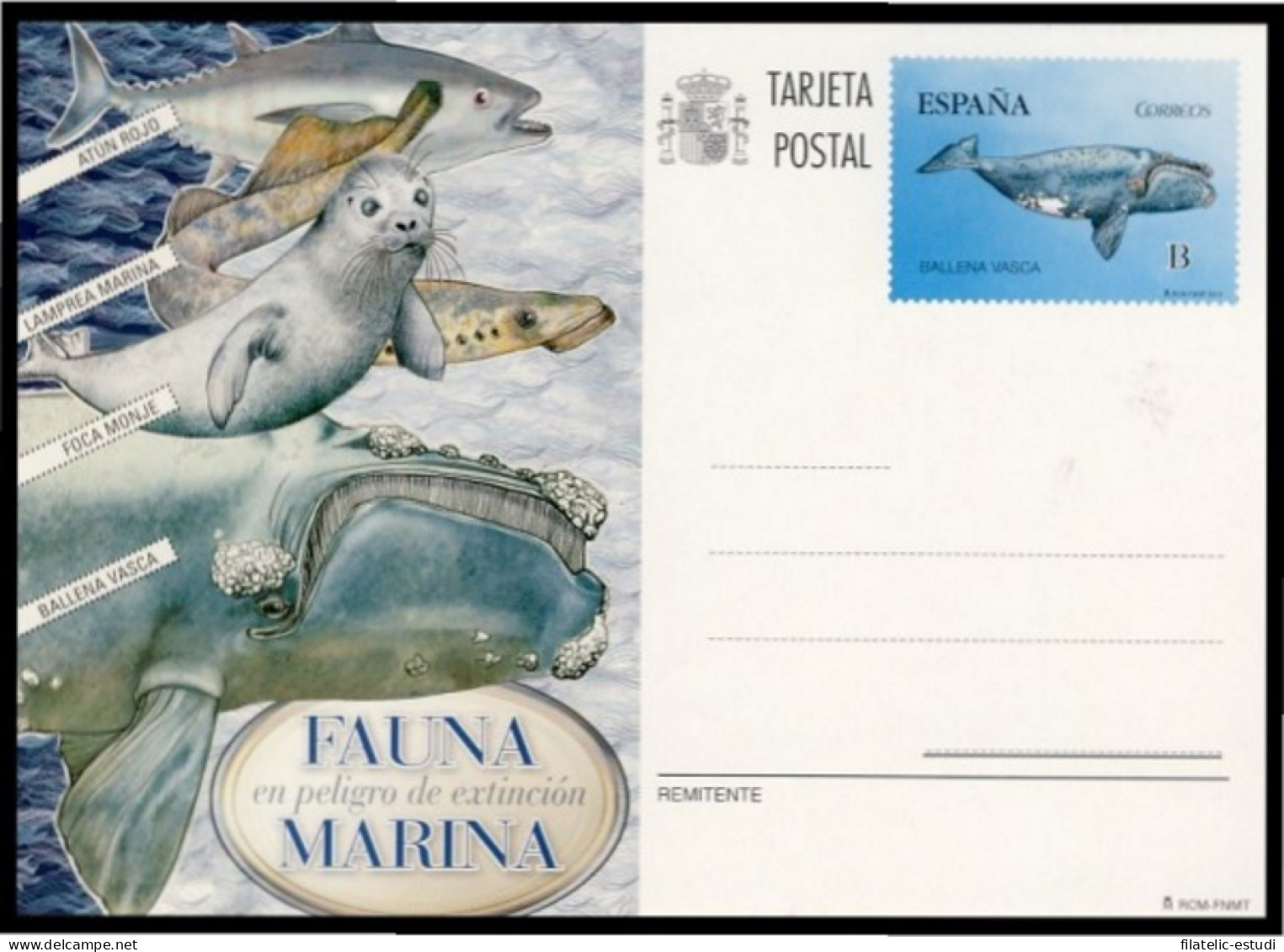 España Spain Entero Postal ( Tarjeta ) 193 2013 Fauna Marina Peligro Extinción - Otros & Sin Clasificación