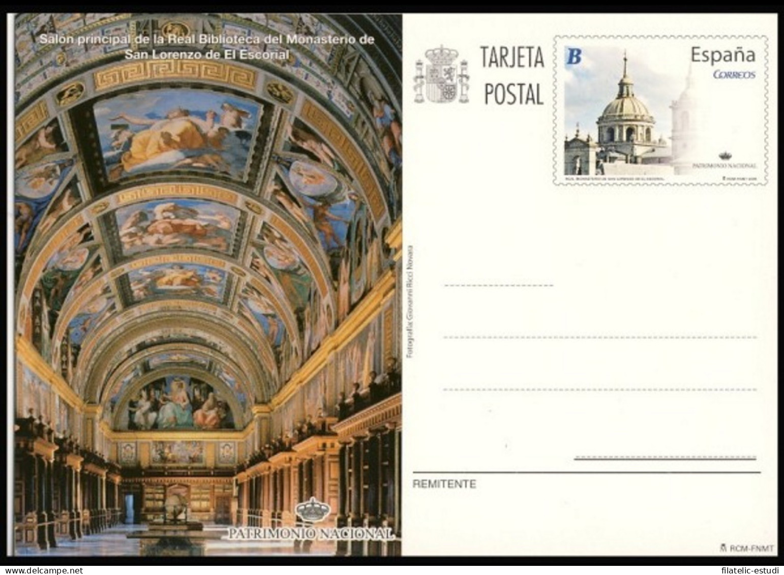 España Spain Entero Postal ( Tarjeta ) 182 2009 Patrimonio Biblioteca El Escor - Sonstige & Ohne Zuordnung