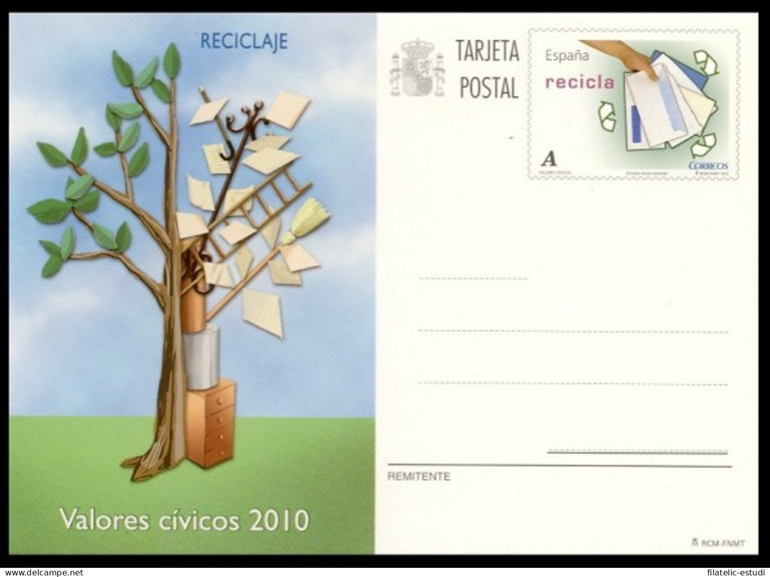 España Spain Entero Postal ( Tarjeta ) 183 Valores Cívicos Reciclaje  Árbol Tr - Sonstige & Ohne Zuordnung