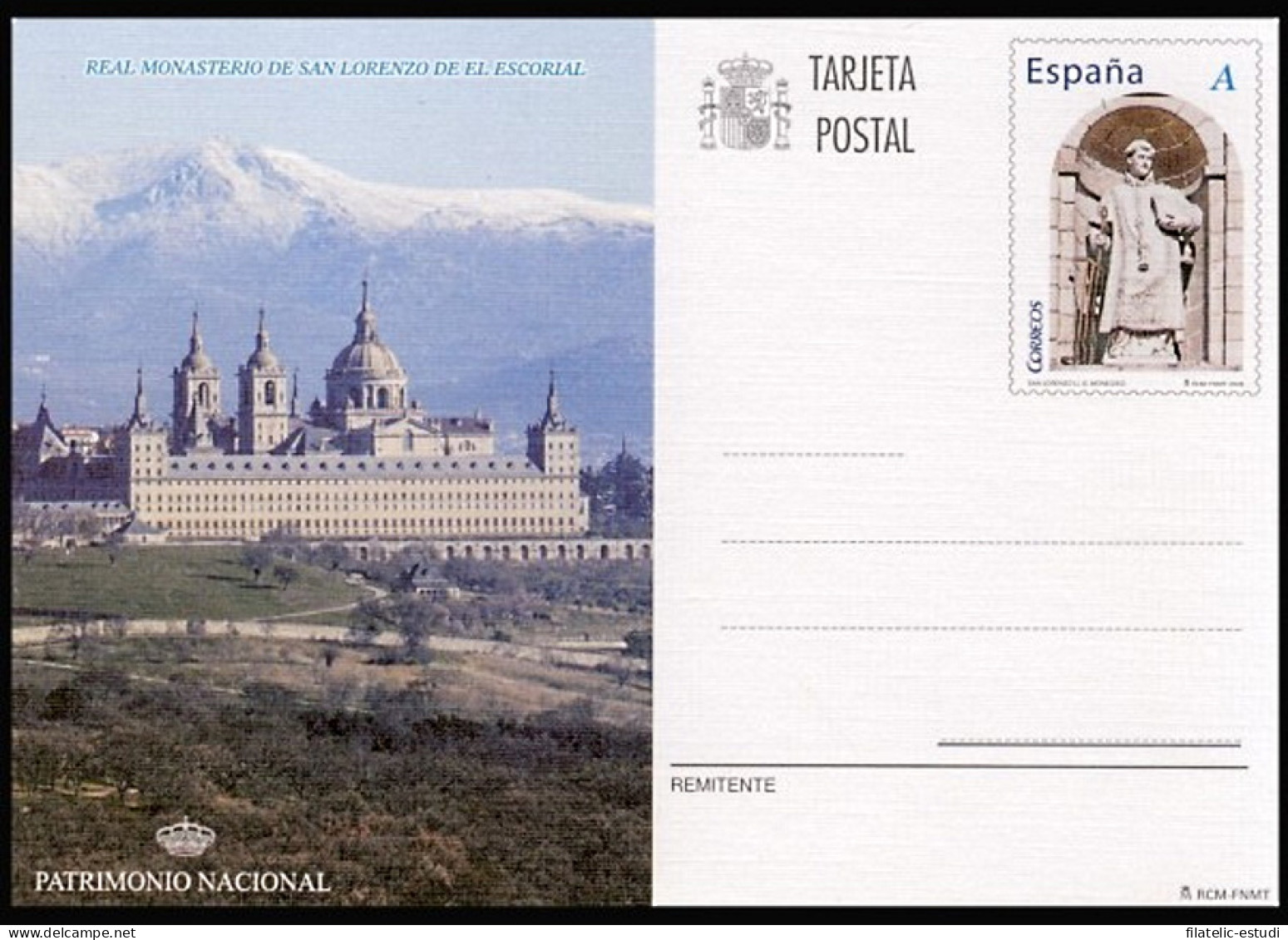 España Spain Entero Postal ( Tarjeta ) 178 2008 Patrimonio San Lorenzo Escoria - Autres & Non Classés