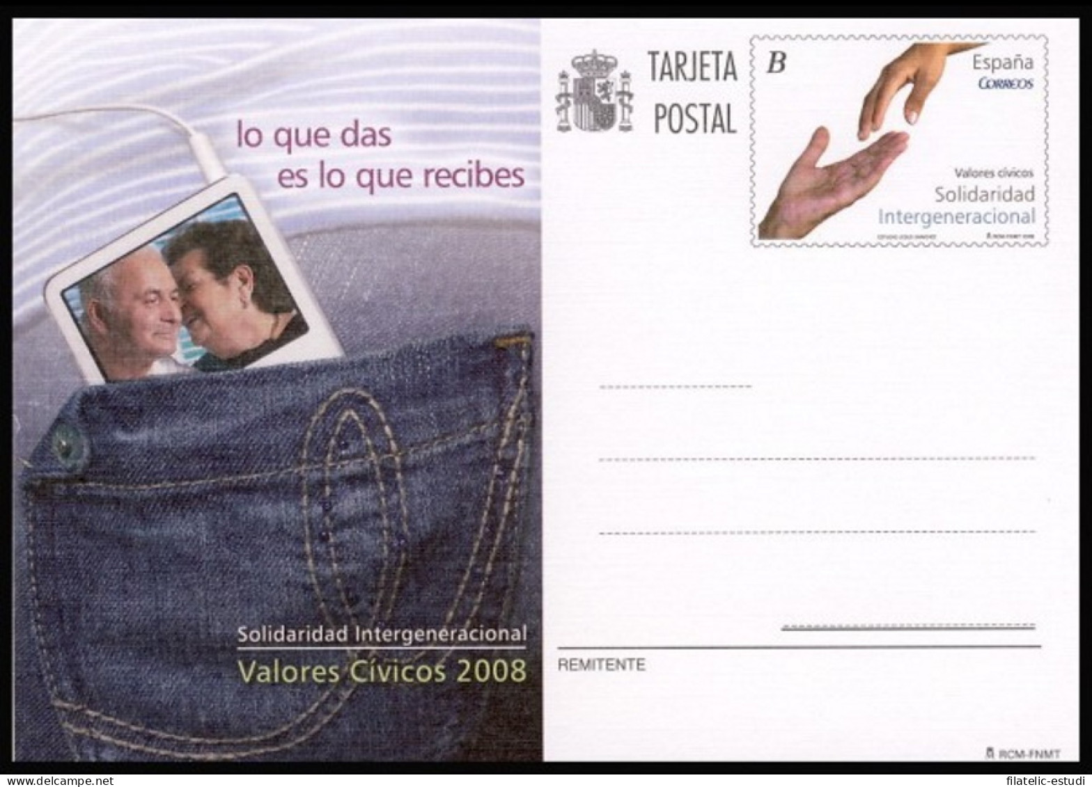 España Spain Entero Postal ( Tarjeta ) 179 2008 Valores Cívicos - Other & Unclassified