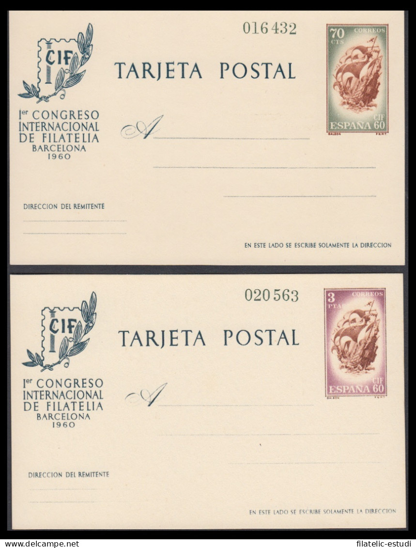 España Spain Entero Postal  88/89 1960 CIF Nuevo Barco Boat - Sonstige & Ohne Zuordnung