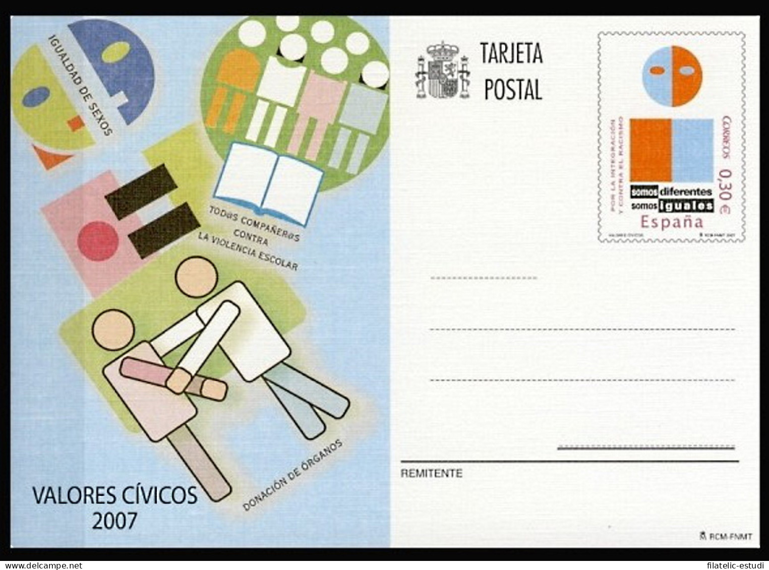 España Spain Entero Postal ( Tarjeta ) 176 2007 Valores Cívicos - Altri & Non Classificati