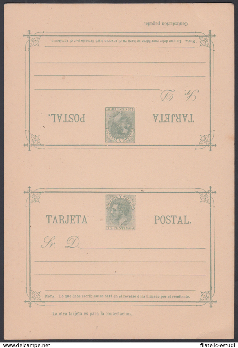 España Spain Entero Postal 12 1882 Doble - Other & Unclassified