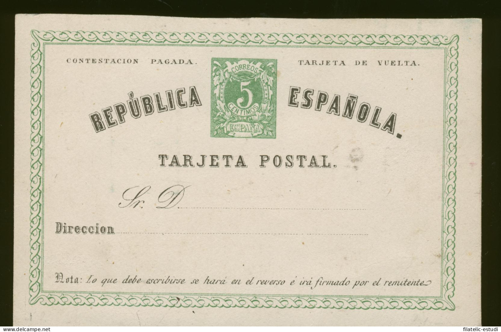 España Spain Entero Postal 2v Vuelta 1874 - Autres & Non Classés