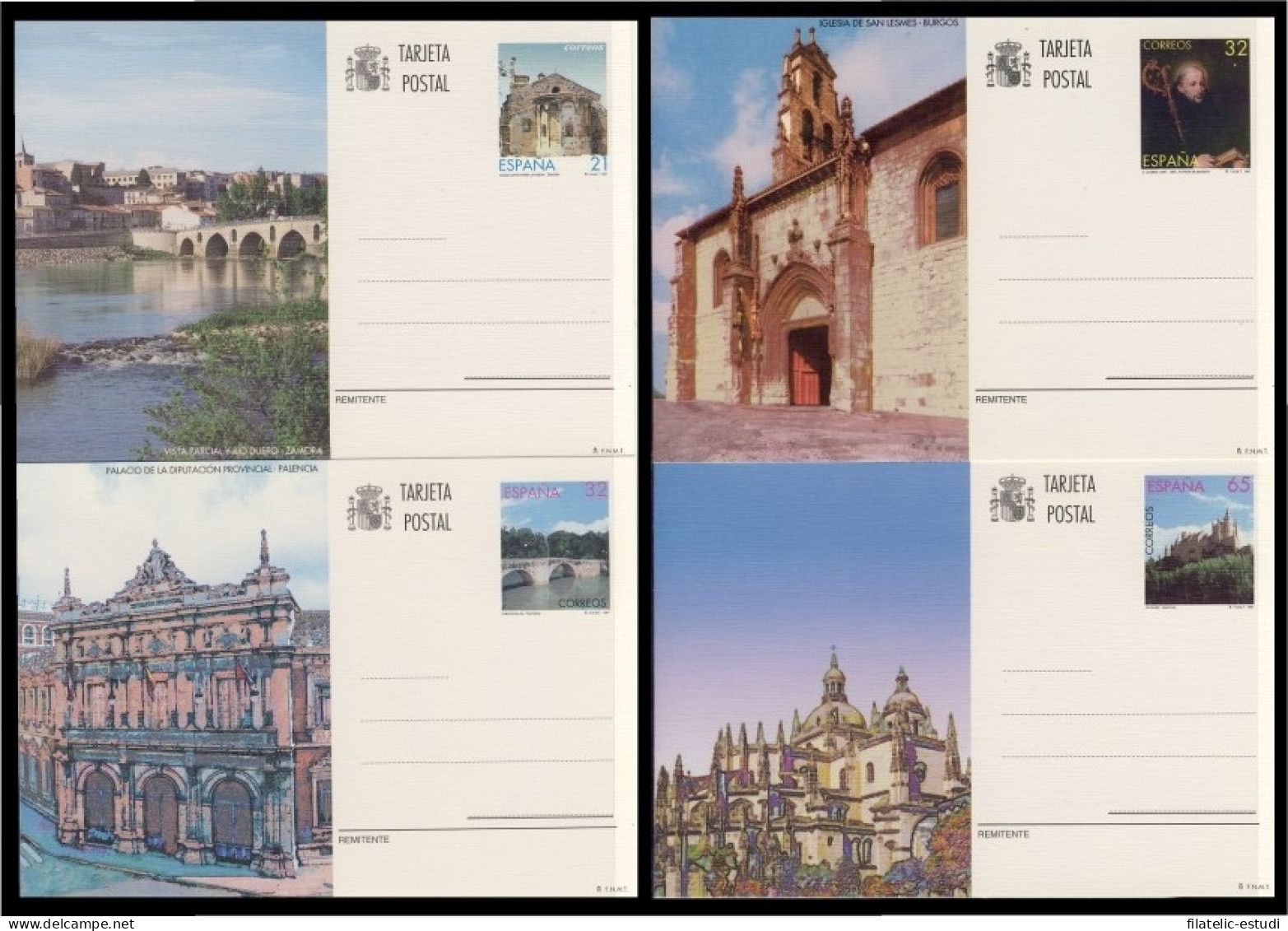 España Spain Entero Postal ( Tarjeta ) 163/66 1997 Turismo Zamora Palencia Bur - Autres & Non Classés