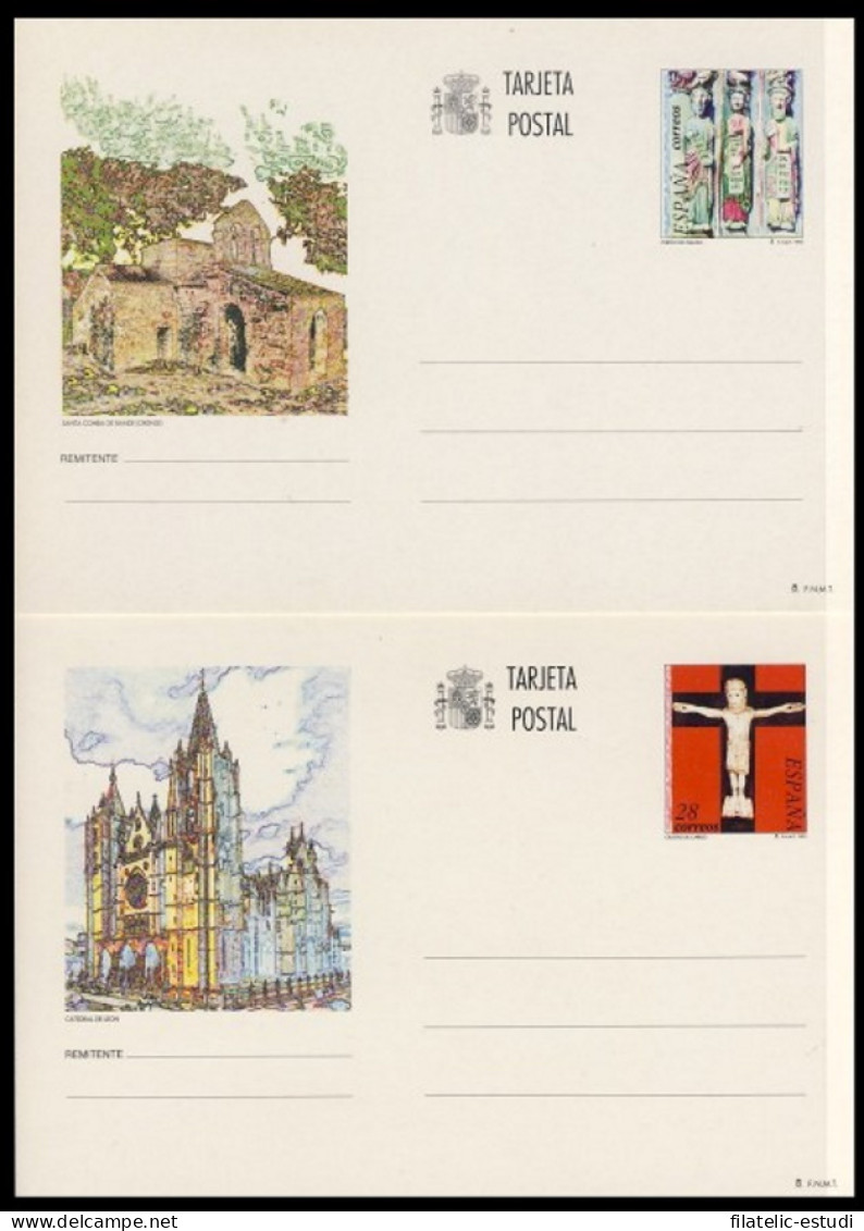 España Spain Entero Postal ( Tarjeta ) 155/56 1993 Turismo Orense León Religió - Sonstige & Ohne Zuordnung