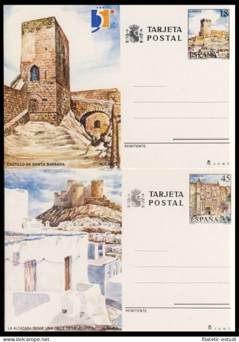 España Spain Entero Postal ( Tarjeta ) 149/50 1990 Turismo Alicante Almería - Sonstige & Ohne Zuordnung
