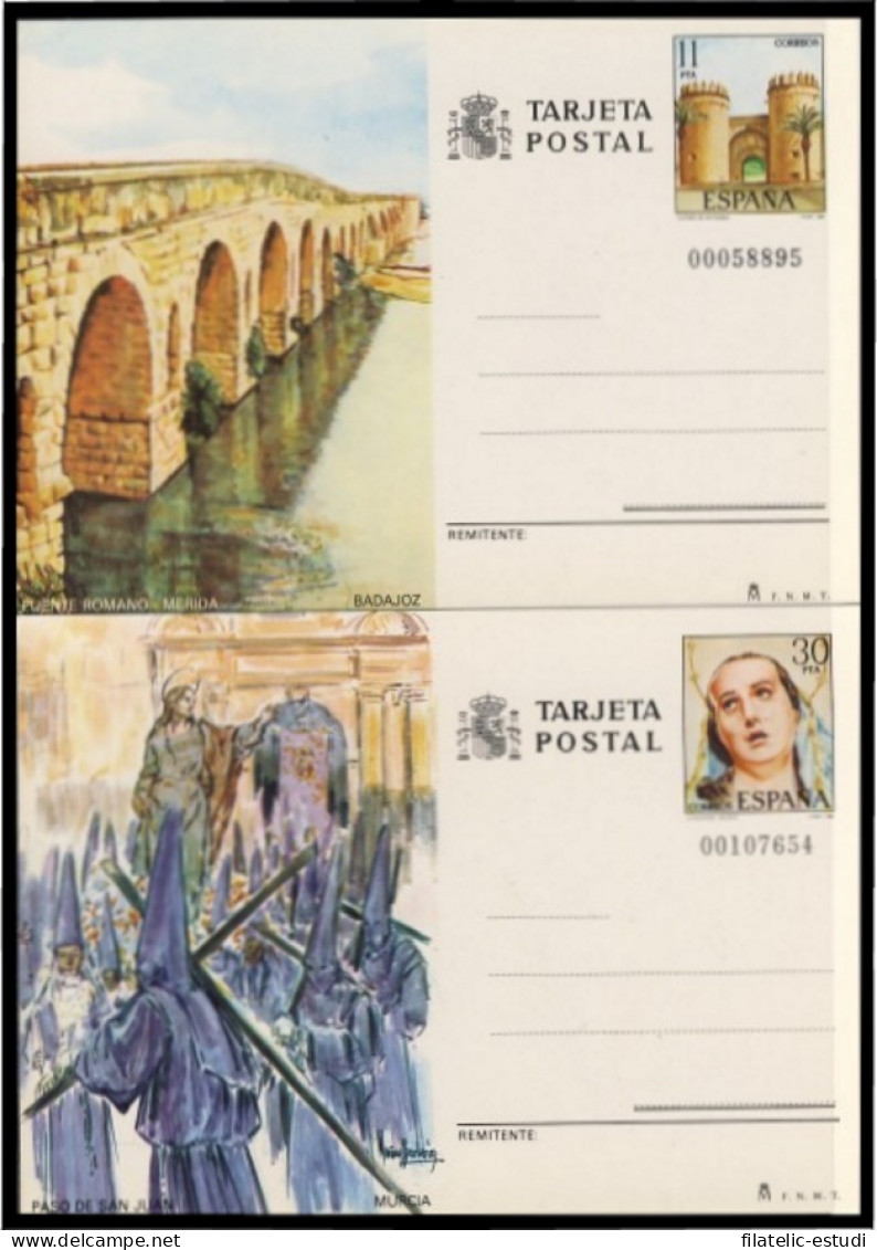 España Spain Entero Postal ( Tarjeta ) 137/38 1984 Turismo Badajoz Murcia - Sonstige & Ohne Zuordnung