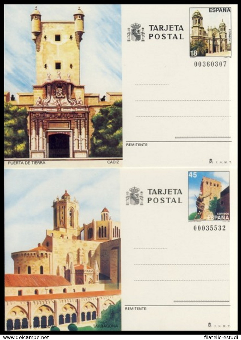 España Spain Entero Postal ( Tarjeta ) 145/46 1988 Turismo Cádiz Tarragona - Andere & Zonder Classificatie