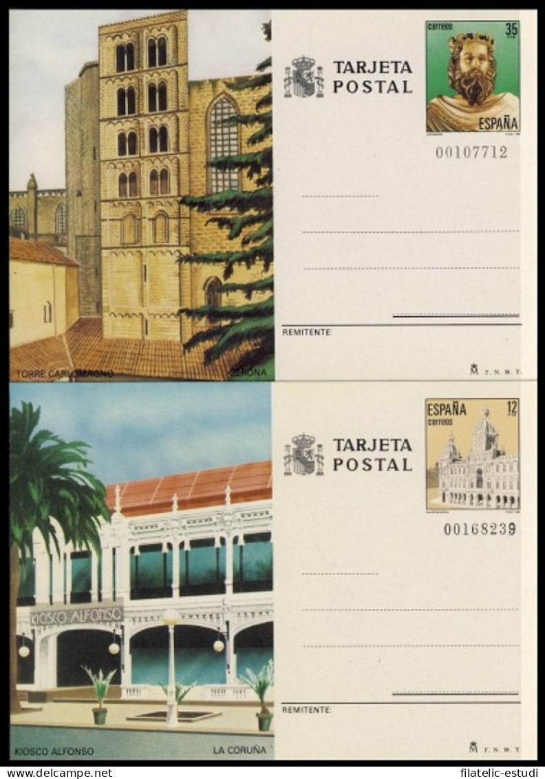 España Spain Entero Postal ( Tarjeta ) 139/40 1985 Turismo La Coruña Girona - Sonstige & Ohne Zuordnung