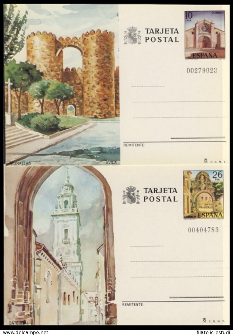 España Spain Entero Postal ( Tarjeta ) 133/34 1983 Turismo Ávila Lugo - Otros & Sin Clasificación