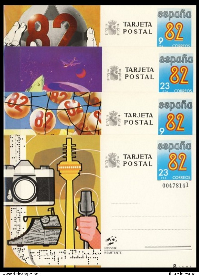 España Spain Entero Postal ( Tarjeta ) 129/32 1982 Fútbol Football Train Tren  - Other & Unclassified