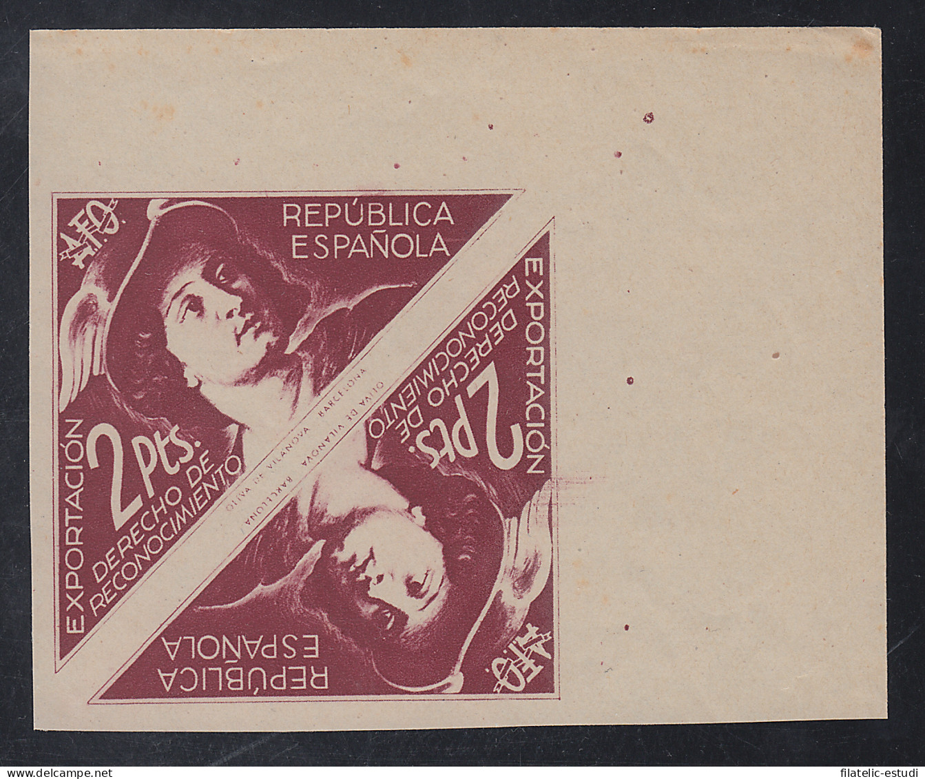 España Spain Franquicias 1938 2 Pta Exportación AFO , Derecho De Reconocimient - Franchise Postale