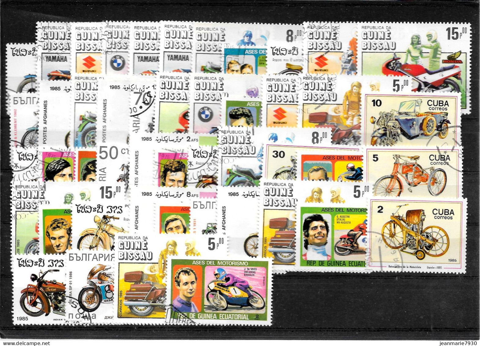 1J308 - LOT DE 47 TIMBRES MOTOS - Motos