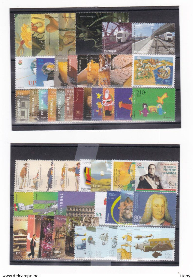 55 Timbres  Neufs        Portugal    Années    Complètes   1999         Pas De  Bloc - Annate Complete