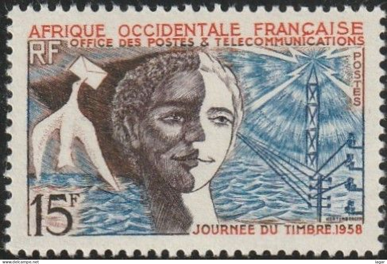 THEMATIC STAMP DAY:  ALLEGORIES AND EMBLEMS   -   AFRIQUE OCCIDENTALE  FR. - Journée Du Timbre