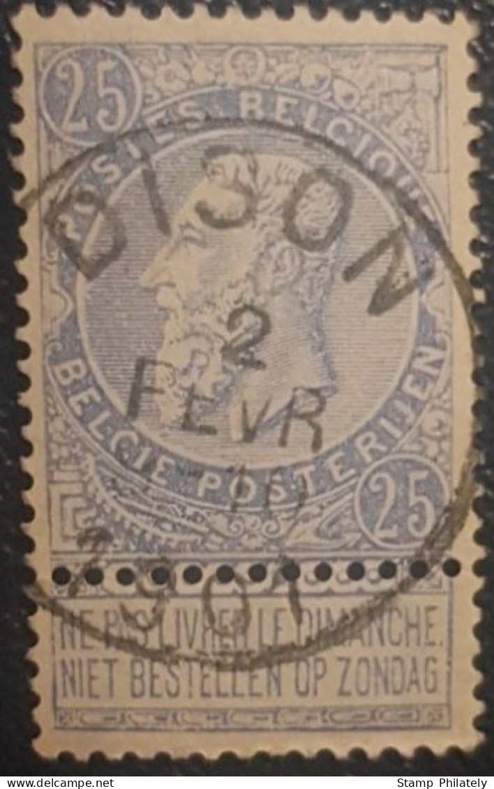 Belgium 25 C Used Classic Postmark SON Stamp Dison Cancel 1901 - Andere & Zonder Classificatie