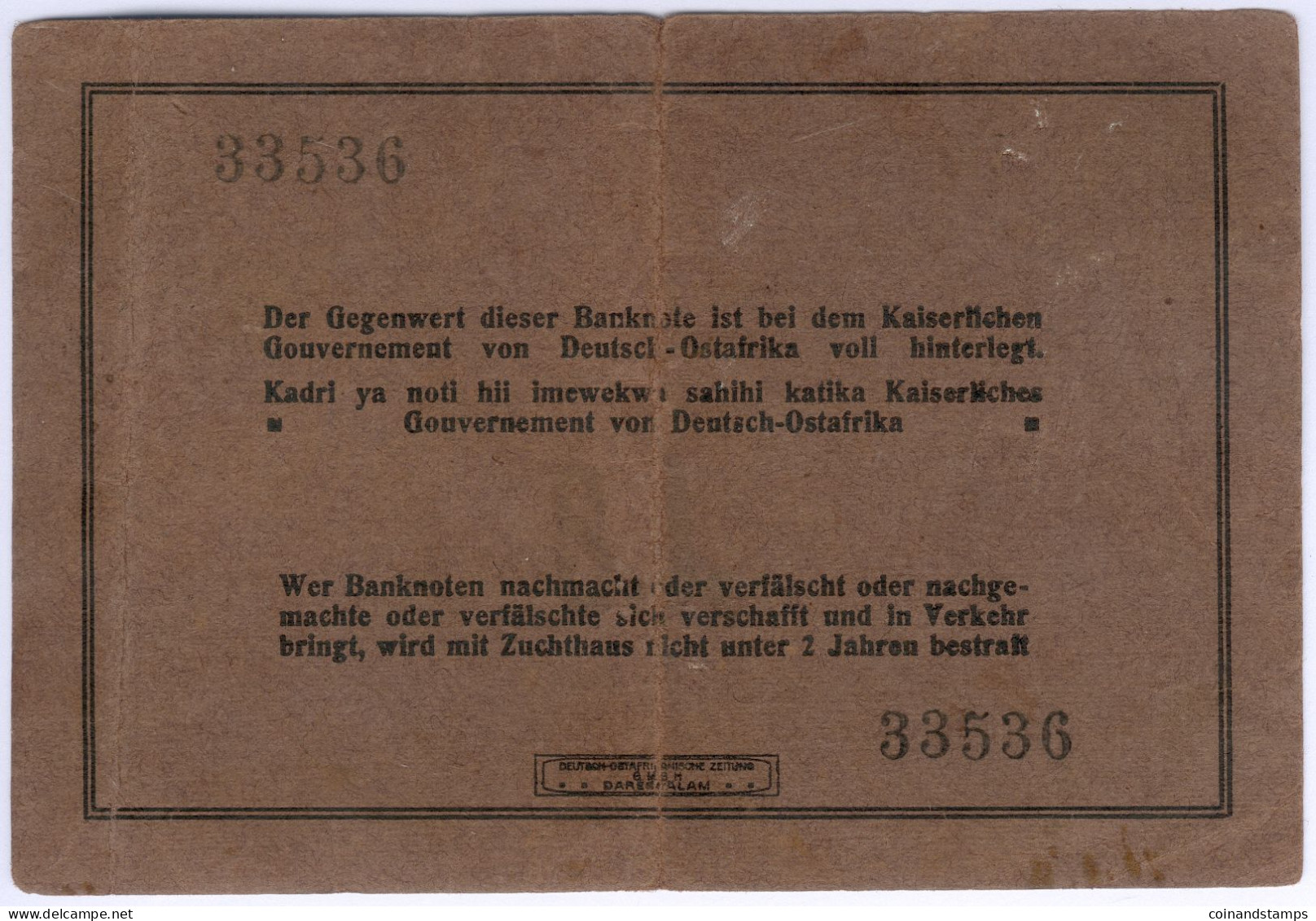 German East Africa 10 Rupien 1915 KM#38 RARITÄT, II- - Deutsch-Ostafrikanische Bank