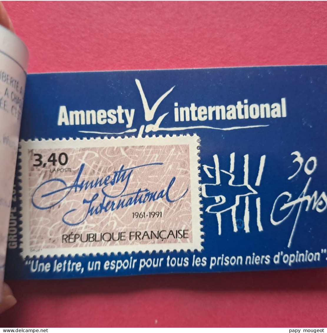 1991 - Carnet 3 Vignettes Adhésives Avec Le Timbre N°2728 30e Anniversaire D'Amnesty International Groupe 207 Neuf - Sonstige & Ohne Zuordnung