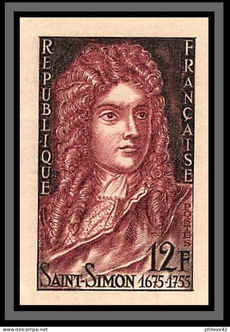 France N°1008 Louis De Rouvroy Duc De St-Simon Non Dentelé Imperf ** Mnh Cote Maury 40 Euros - 1951-1960