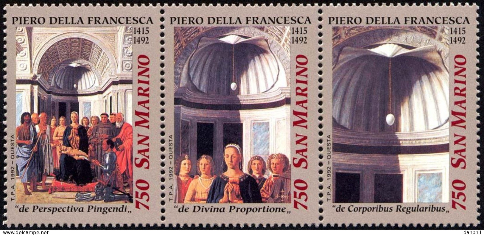 San Marino 1992 MNH CHRISTMAS NAVIDAD RELIGION ART PAINTING - FRANCESKA - Neufs