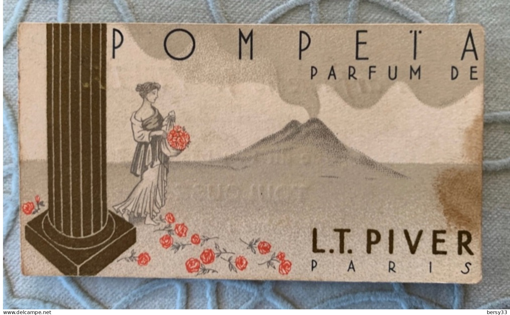Carte Parfumée POMPEIA L.T PIVER (vue Du Vésuve) - Vintage (until 1960)