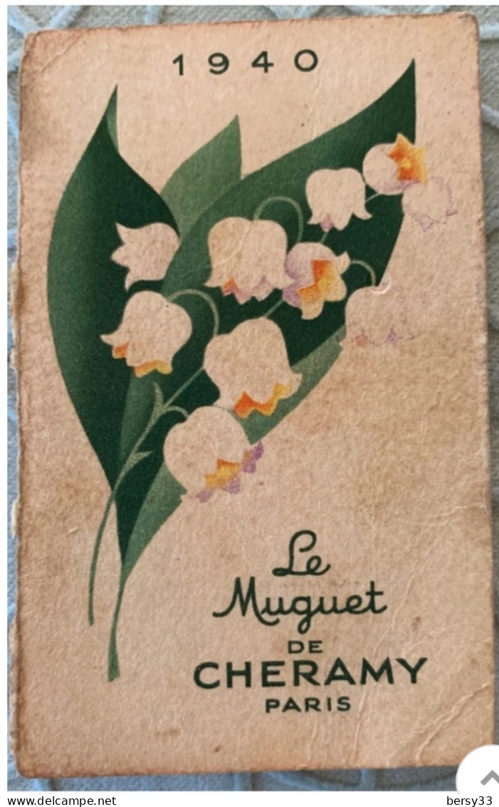 Calendrier 1940 Le Muguet De Cheramy Paris (1 Volet) - Small : 1921-40