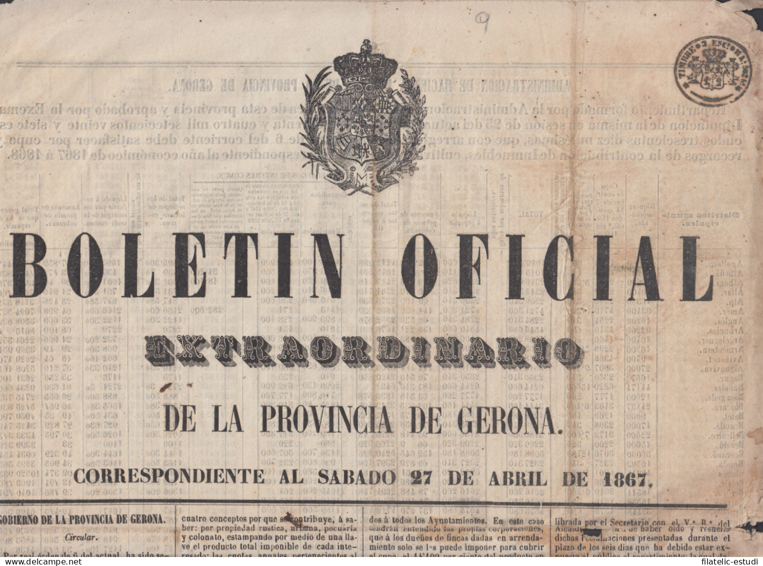 España Spain Timbres De Periódicos P.10 1865 Boletin Oficial - Otros & Sin Clasificación