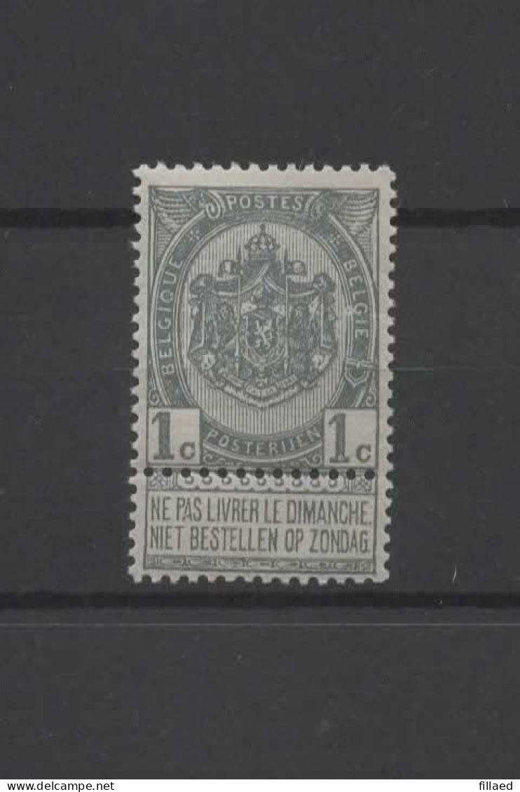 België N° 53**  1c Grijs Postfis - 1893-1907 Coat Of Arms