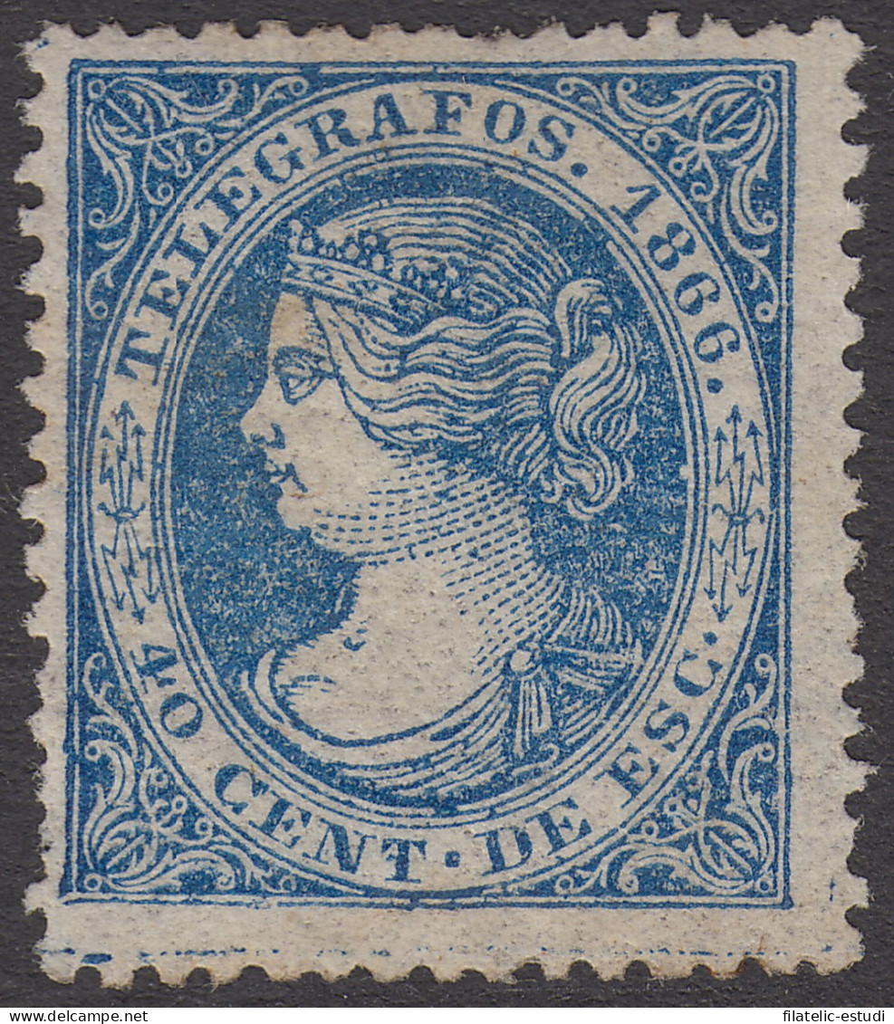 España Spain Telégrafos 14 1866  Isabel II MNH - Fiscaux-postaux