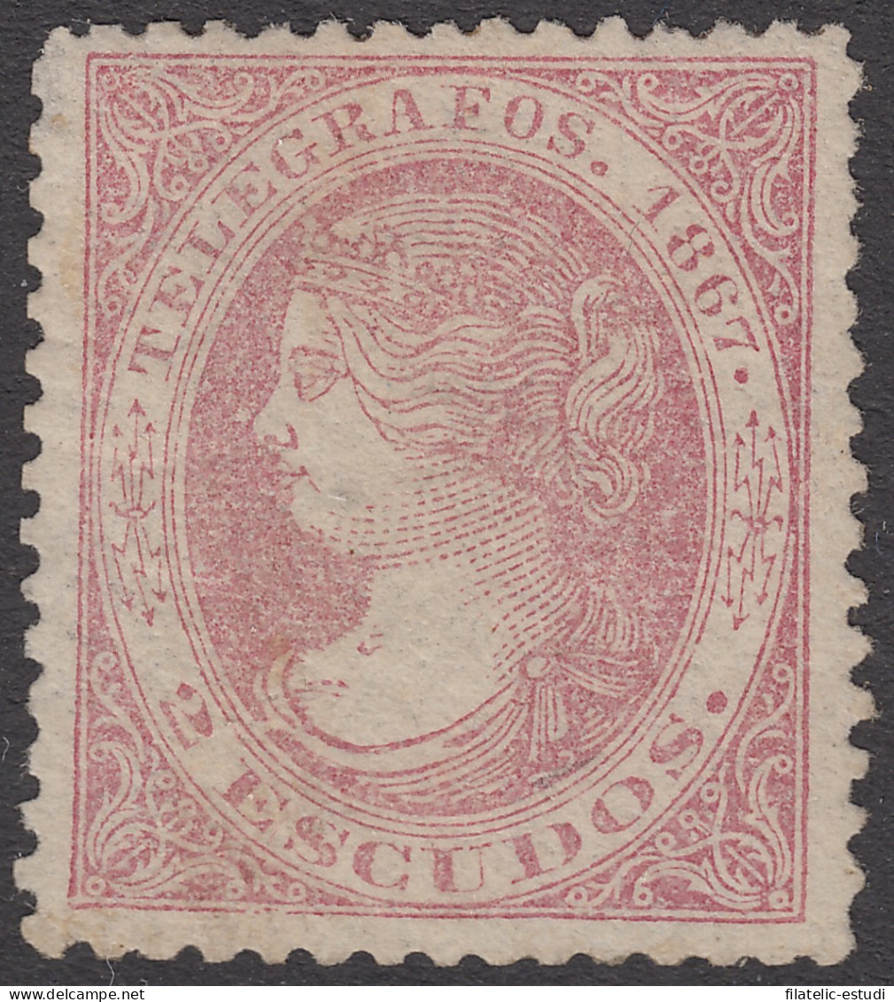 España Spain Telégrafos 20 1867 Isabel II  MH - Post-fiscaal