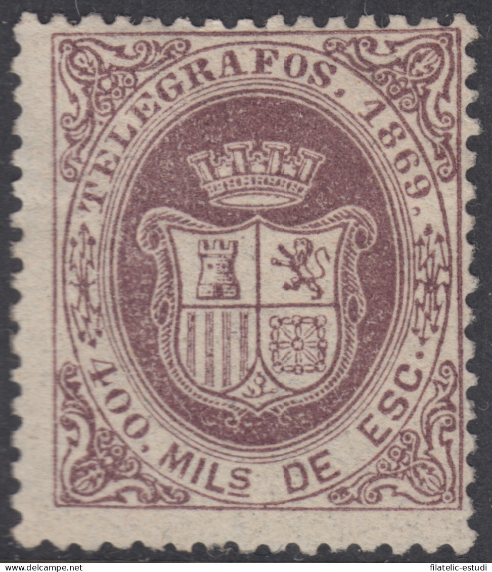 España Spain Telégrafos 30 1869 Escudo De España Coat Of Spain MH - Fiscali-postali