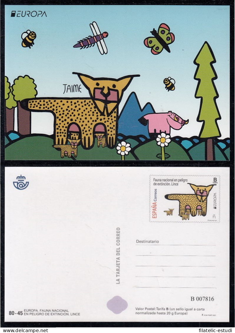 España Tarjetas Del Correo Y De Iniciativa Privada 161 2021 Fauna Nacional En  - Lettres & Documents