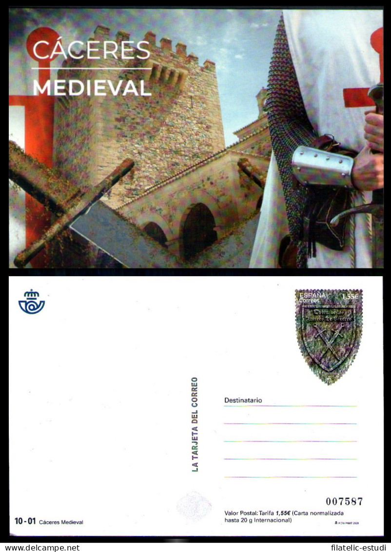 España Tarjetas Del Correo Y De Iniciativa Privada 152 2020 Cáceres Medieval O - Storia Postale