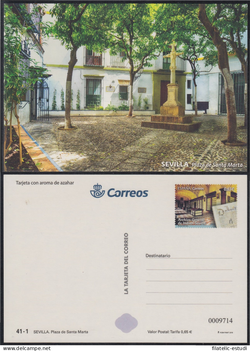 España Tarjetas Del Correo Y De Iniciativa Privada 136 2018 Plaza De Santa Mar - Lettres & Documents