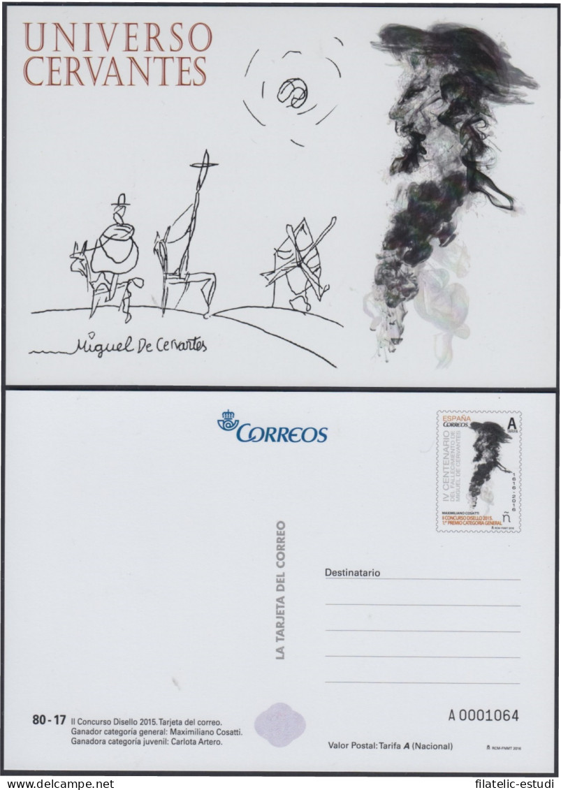 España Tarjetas Del Correo Y De Iniciativa Privada 108 2016 Don Quijote - Briefe U. Dokumente